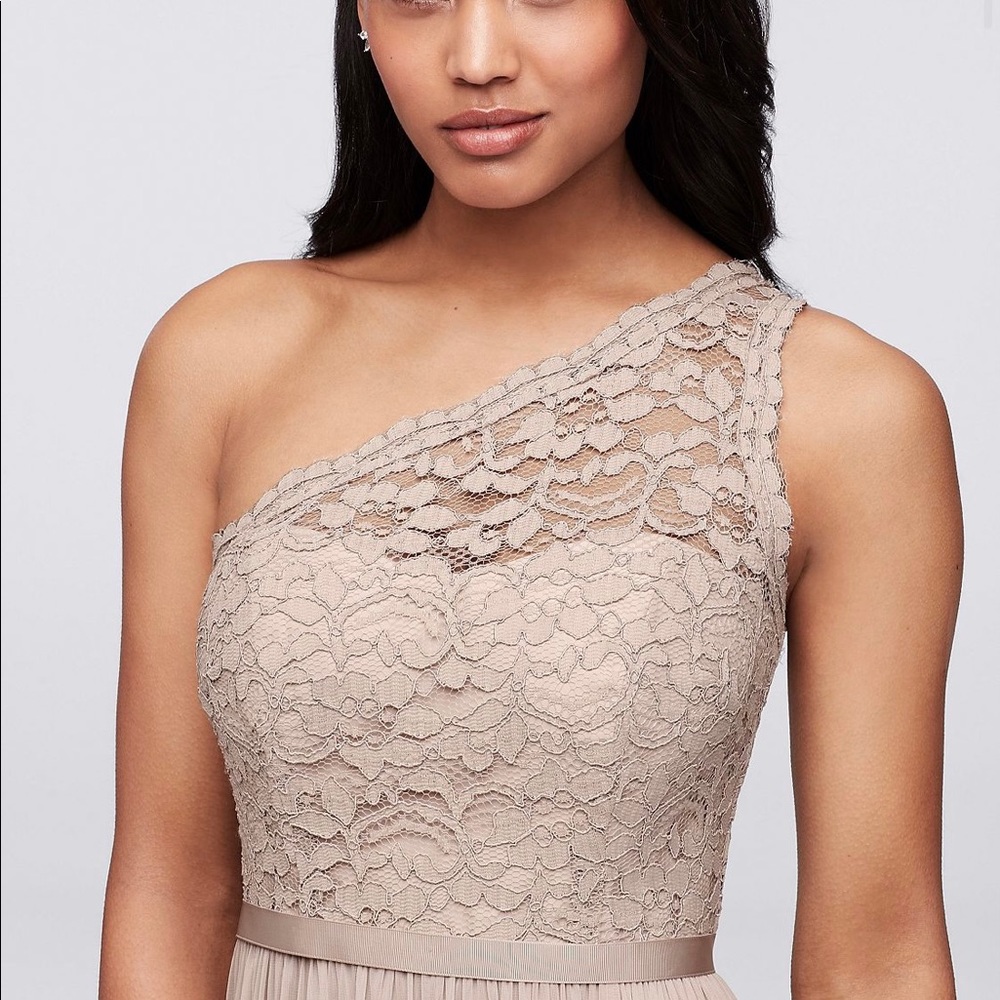 Long One Shoulder Lace Dress